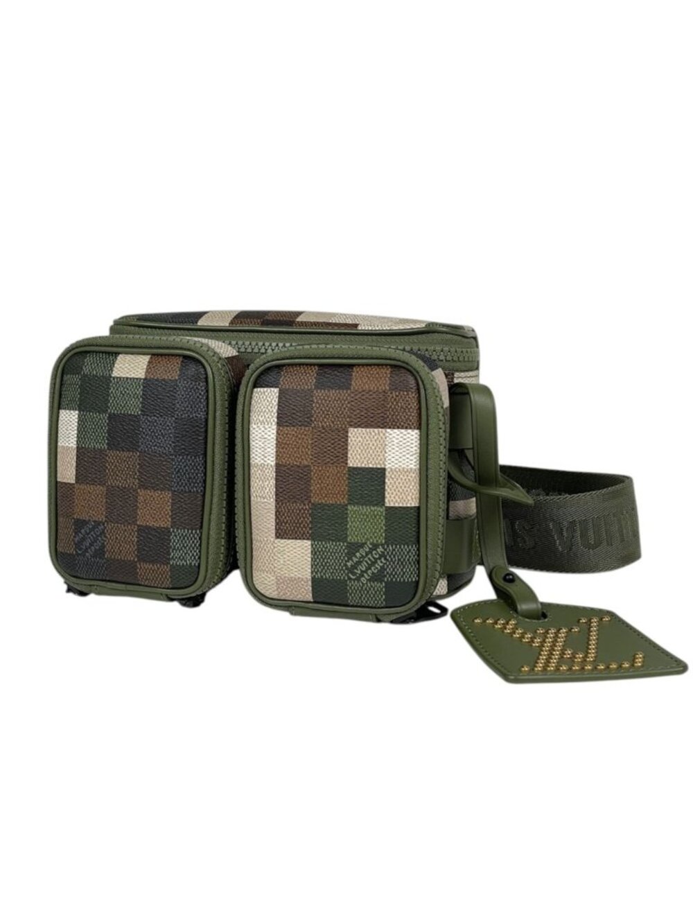 Louis Vuitton LV Trail Wearable Wallet Shoulder Bag Damoflage Damier Green Brown